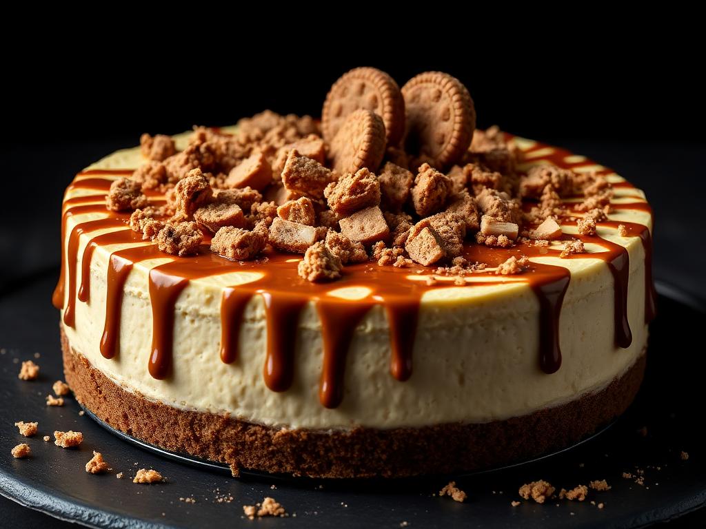 Whole Biscoff cheesecake with cookie crust